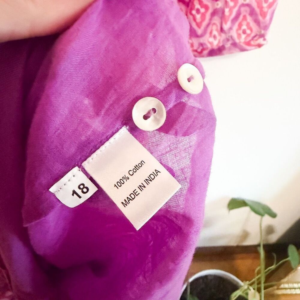 Banjanan Purple Geo Boho Print Tired Midi Dress Size XS - Picture 8 of 8